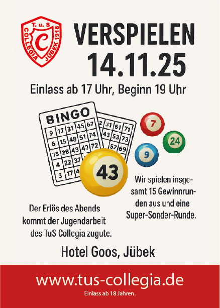 14.11.25: VERSPIELEN bei Goos ab 17 Uhr!